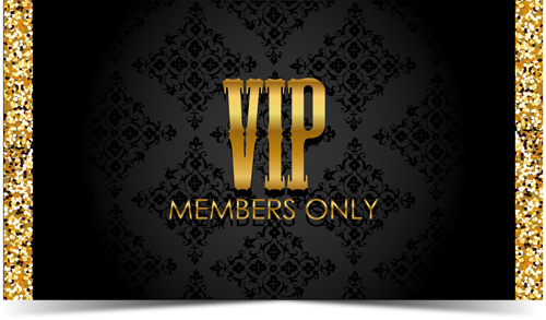 Golden with black VIP members cards vector 05