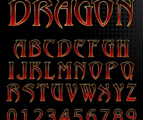 Golden with red alphabet and numbers vector