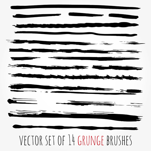 Grunge watercolor brushes vector material 04