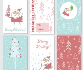 Hand drawn 2016 christmas cards vectors 03