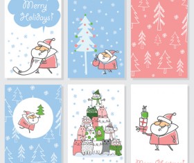 Hand drawn 2016 christmas cards vectors 04