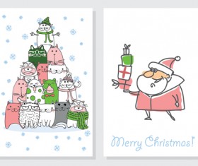 Hand drawn 2016 christmas cards vectors 05