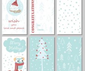 Hand drawn 2016 christmas cards vectors 06