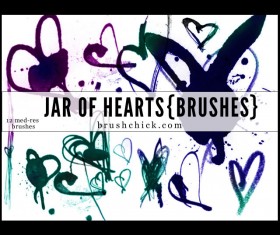 Hand drawn Hearts Brushes set