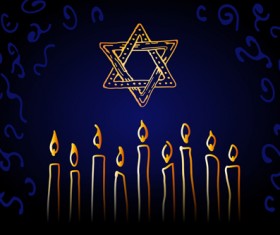 Hand drawn hanukkah vector background 01