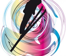 Hand drawn skiing sketch vector design 03