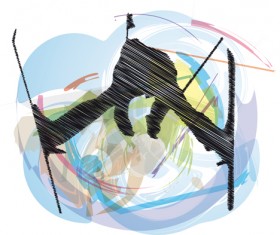 Hand drawn skiing sketch vector design 07