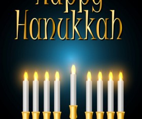 Happy hanukkah background with candle vecotr 04