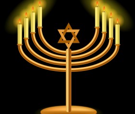 Happy hanukkah background with candle vecotr 07