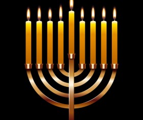 Happy hanukkah background with candle vecotr 08