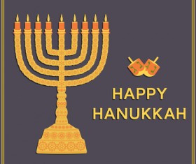 Happy hanukkah background with candle vecotr 10