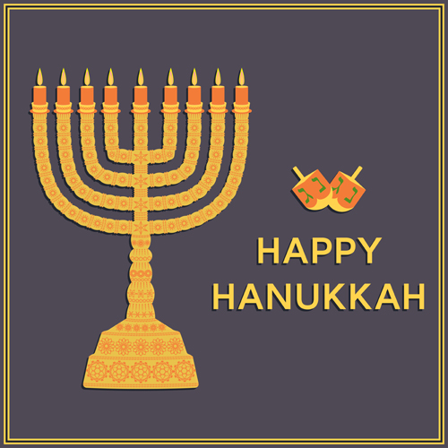Happy hanukkah background with candle vecotr 10