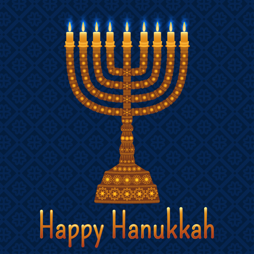 Happy hanukkah background with candle vecotr 12