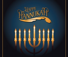 Happy hanukkah background with candle vecotr 15