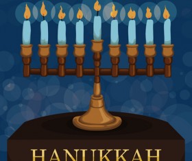 Happy hanukkah background with candle vecotr 16