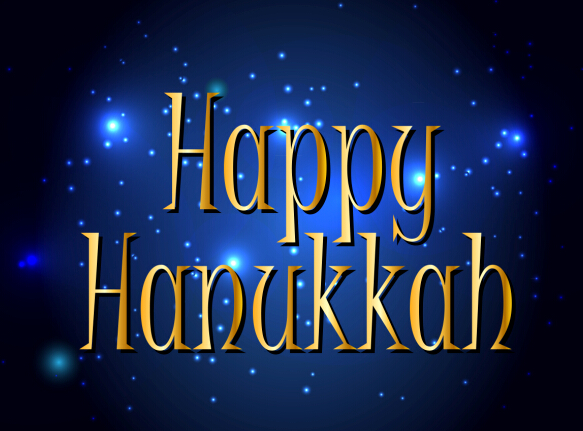 Happy hanukkah blue background vector material