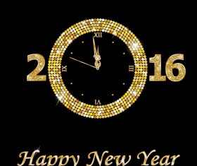 2016 new year metal style vector free download