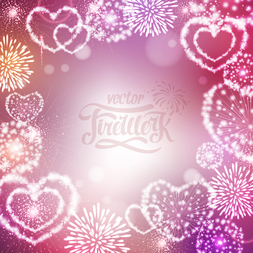 Holiday fireworks frame vector material 03