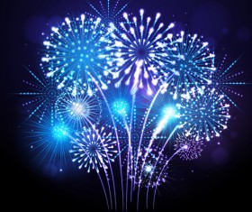 Holiday fireworks shining background vector 01