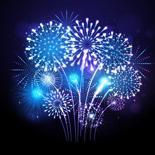 Holiday fireworks shining background vector 01