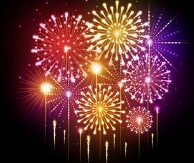Holiday fireworks shining background vector 03