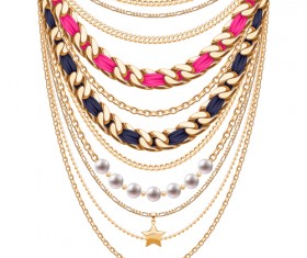 Jewelry necklace design vector 01