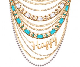 Jewelry necklace design vector 02
