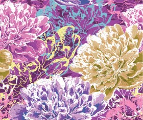 Lines flower vector pattern