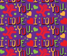 Love seamless pattern vector material 04