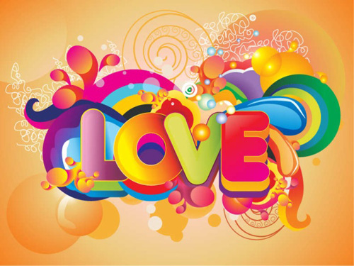 Love with fashion background vector