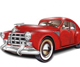 Luxury retro car vector illustration 01