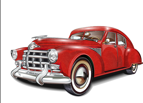 Luxury retro car vector illustration 01