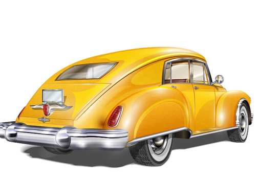 Luxury retro car vector illustration 02