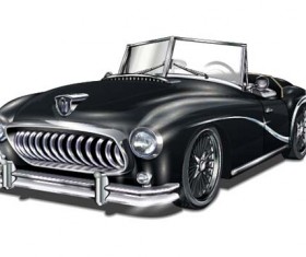Luxury retro car vector illustration 03