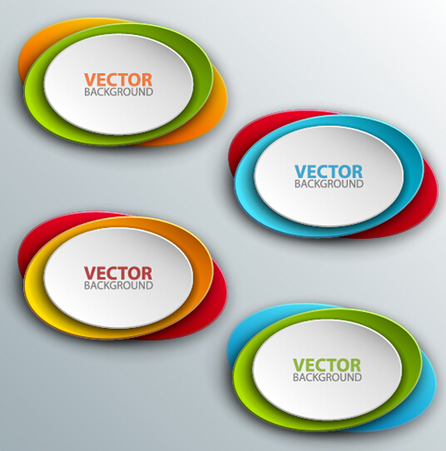 Modern layered banners vector material 08