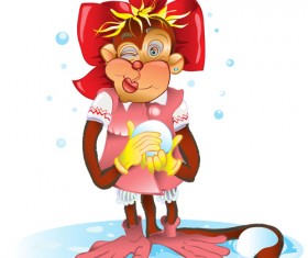 Monkey new year design vecotr 01