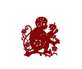 Monkey paper-cut Photoshop Brushes