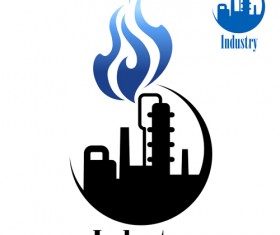 Oil refinery industry logo vector 01