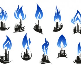 Oil refinery industry logo vector 02