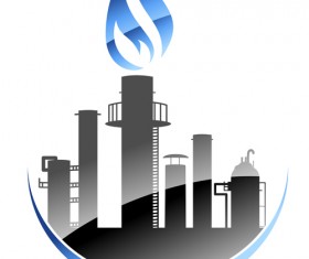 Oil refinery industry logo vector 04