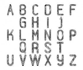 Ornaments pattern alphabets vector
