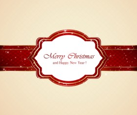 Ornate christmas card with beige background vector