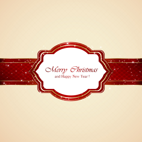 Ornate christmas card with beige background vector