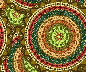 Ornate round lace pattern seamless vector 01