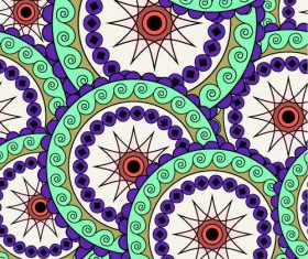 Ornate round lace pattern seamless vector 03