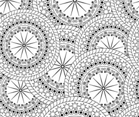 Ornate round lace pattern seamless vector 04