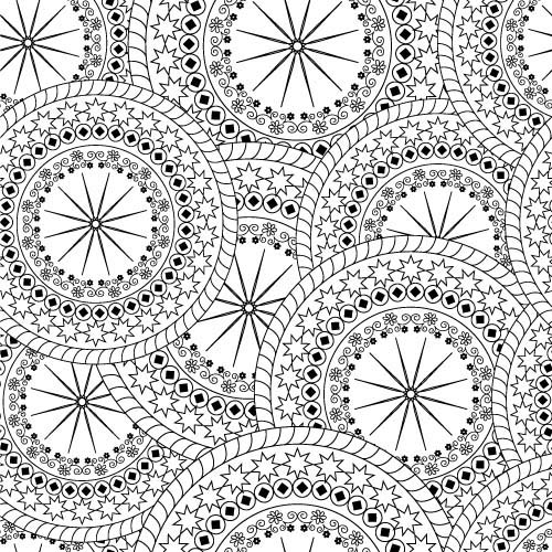 Ornate round lace pattern seamless vector 04
