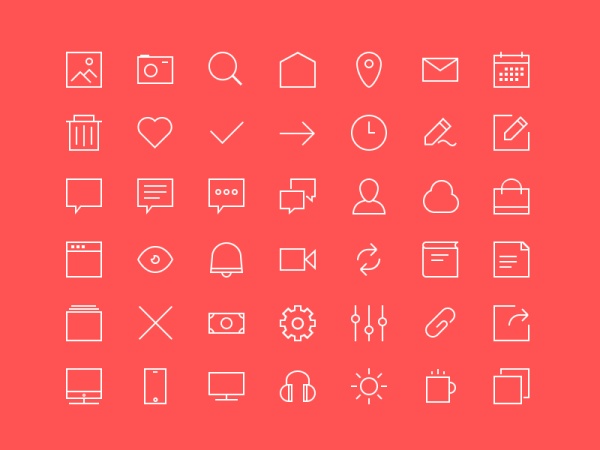 Outlines system icons psd material