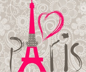Paris design elements vectors set 01