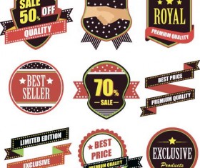 Premium quality with sale labels and badge vector 02
